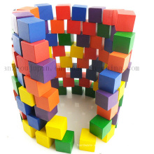 Los niños coloridos de encargo embroman el juguete de madera del bloque de creación del rompecabezas